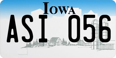 IA license plate ASI056
