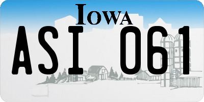 IA license plate ASI061