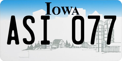 IA license plate ASI077