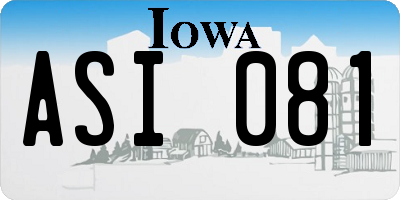 IA license plate ASI081