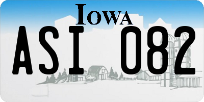 IA license plate ASI082