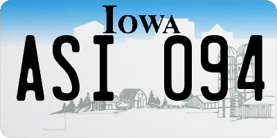 IA license plate ASI094