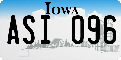 IA license plate ASI096