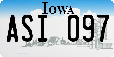 IA license plate ASI097