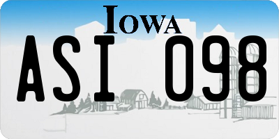 IA license plate ASI098