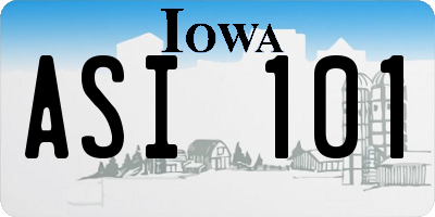 IA license plate ASI101