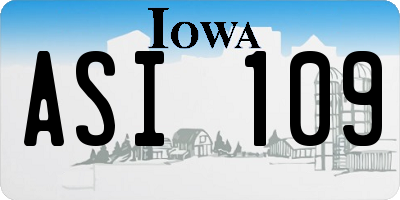 IA license plate ASI109