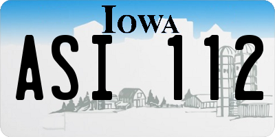 IA license plate ASI112