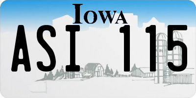 IA license plate ASI115