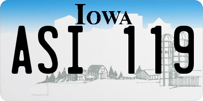 IA license plate ASI119