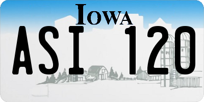 IA license plate ASI120