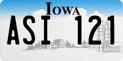 IA license plate ASI121