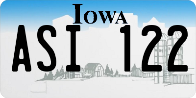 IA license plate ASI122