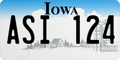 IA license plate ASI124