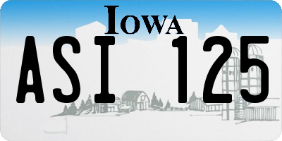 IA license plate ASI125