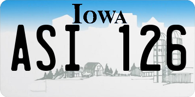 IA license plate ASI126