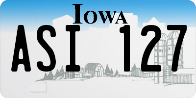 IA license plate ASI127