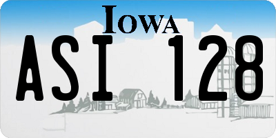 IA license plate ASI128