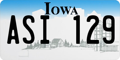 IA license plate ASI129