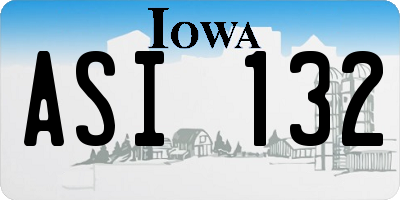 IA license plate ASI132