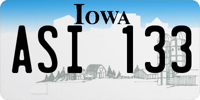 IA license plate ASI133