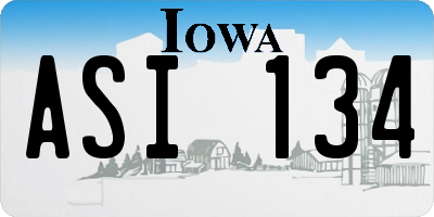 IA license plate ASI134