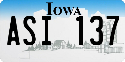 IA license plate ASI137