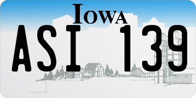 IA license plate ASI139