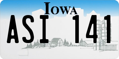 IA license plate ASI141