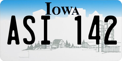 IA license plate ASI142