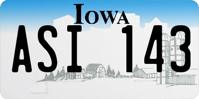 IA license plate ASI143
