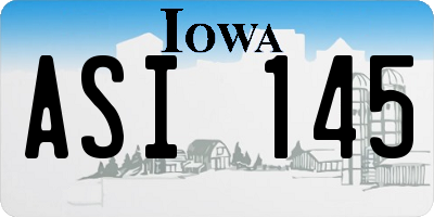 IA license plate ASI145