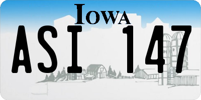 IA license plate ASI147