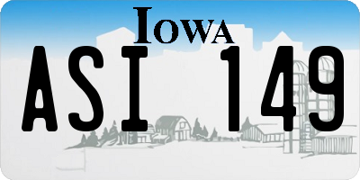 IA license plate ASI149