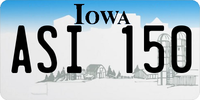 IA license plate ASI150