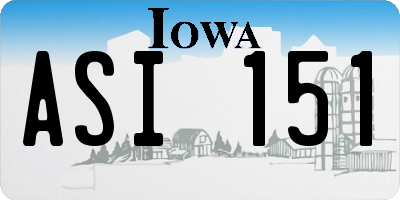 IA license plate ASI151