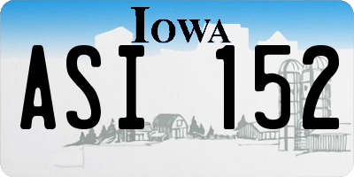 IA license plate ASI152