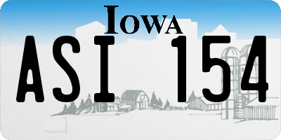 IA license plate ASI154