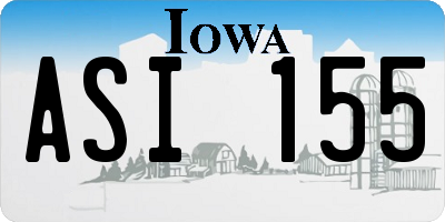 IA license plate ASI155