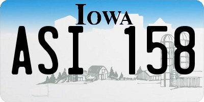 IA license plate ASI158