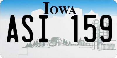 IA license plate ASI159