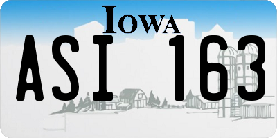 IA license plate ASI163