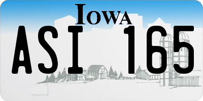 IA license plate ASI165