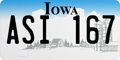 IA license plate ASI167