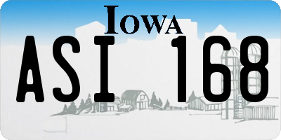 IA license plate ASI168