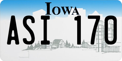 IA license plate ASI170