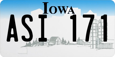 IA license plate ASI171