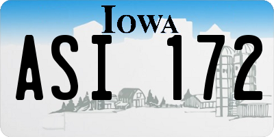 IA license plate ASI172