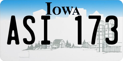 IA license plate ASI173