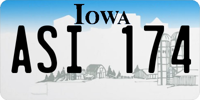 IA license plate ASI174